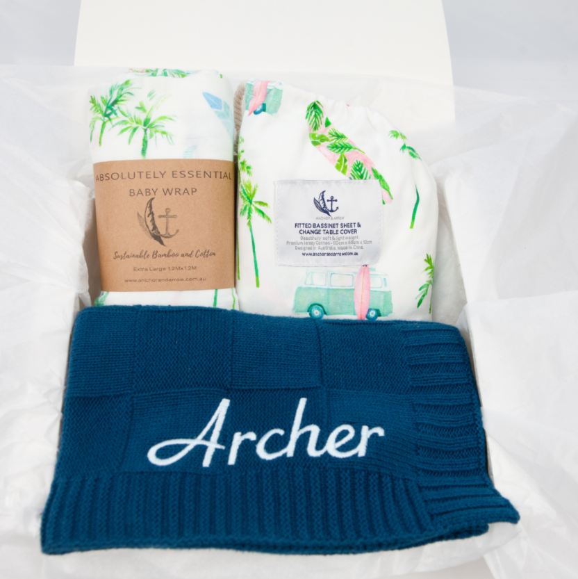 Anchor & Arrow - Knit Baby Blanket | Sea Glass