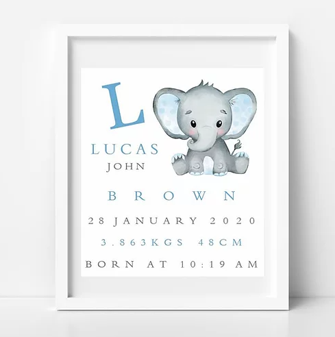 BabyCusch - Blue Elephant Frame