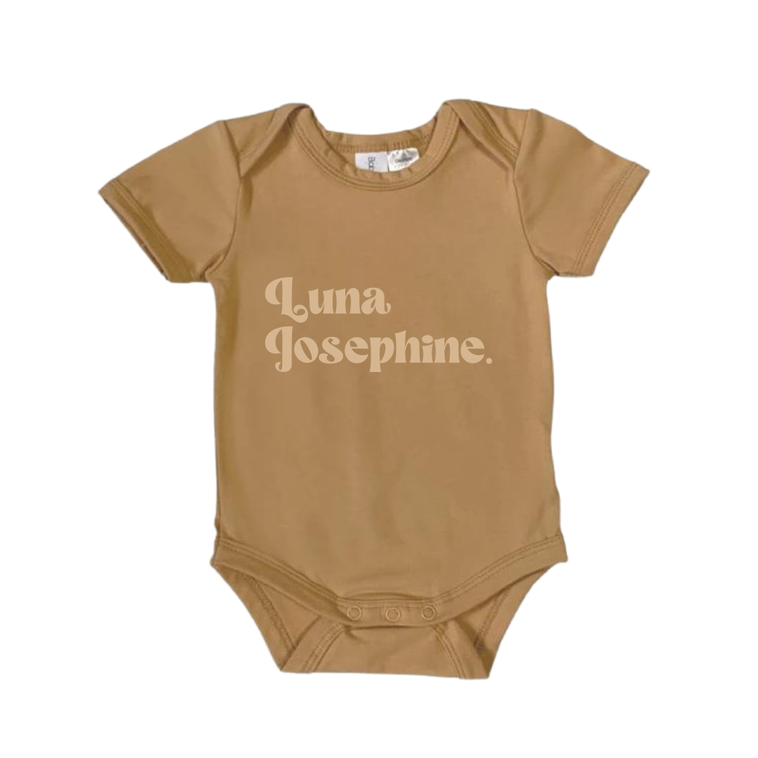 MLW By Design - Personalised Retro Name Bodysuit | Various Colours