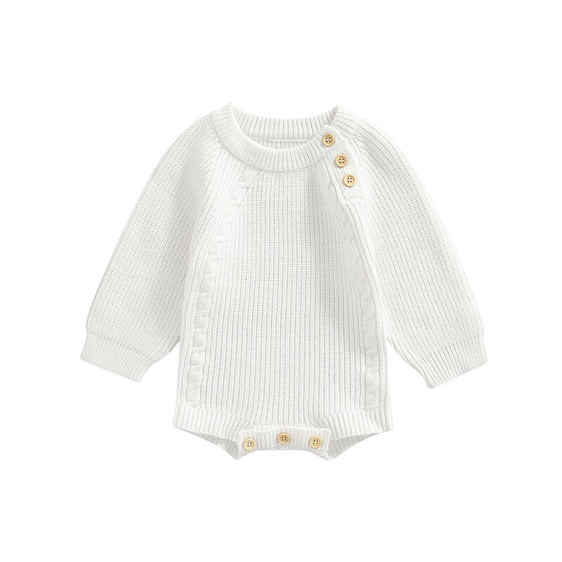 Knit Braided Romper | White
