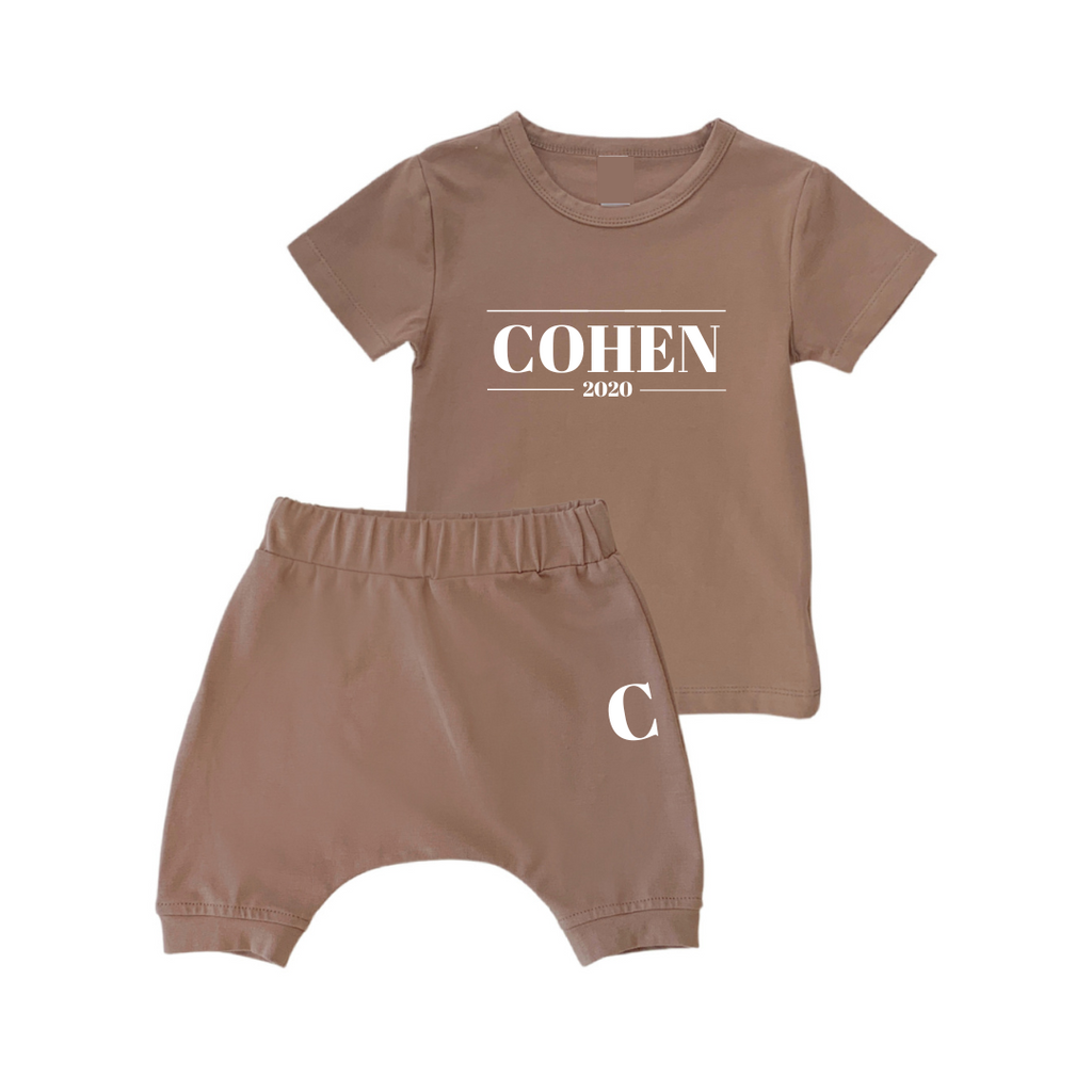 MLW By Design Personalised Signature Short Set Mocha Limited Edi