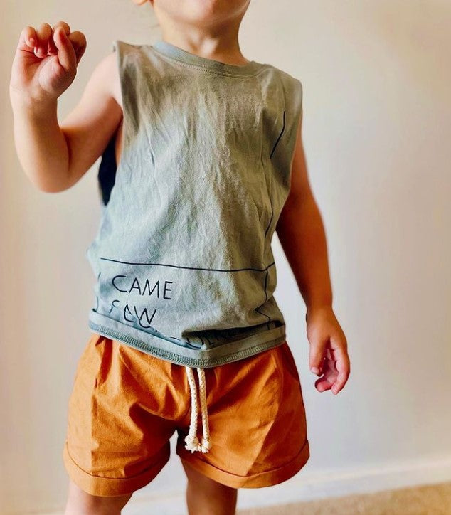 Basic Cotton Shorts | Brown