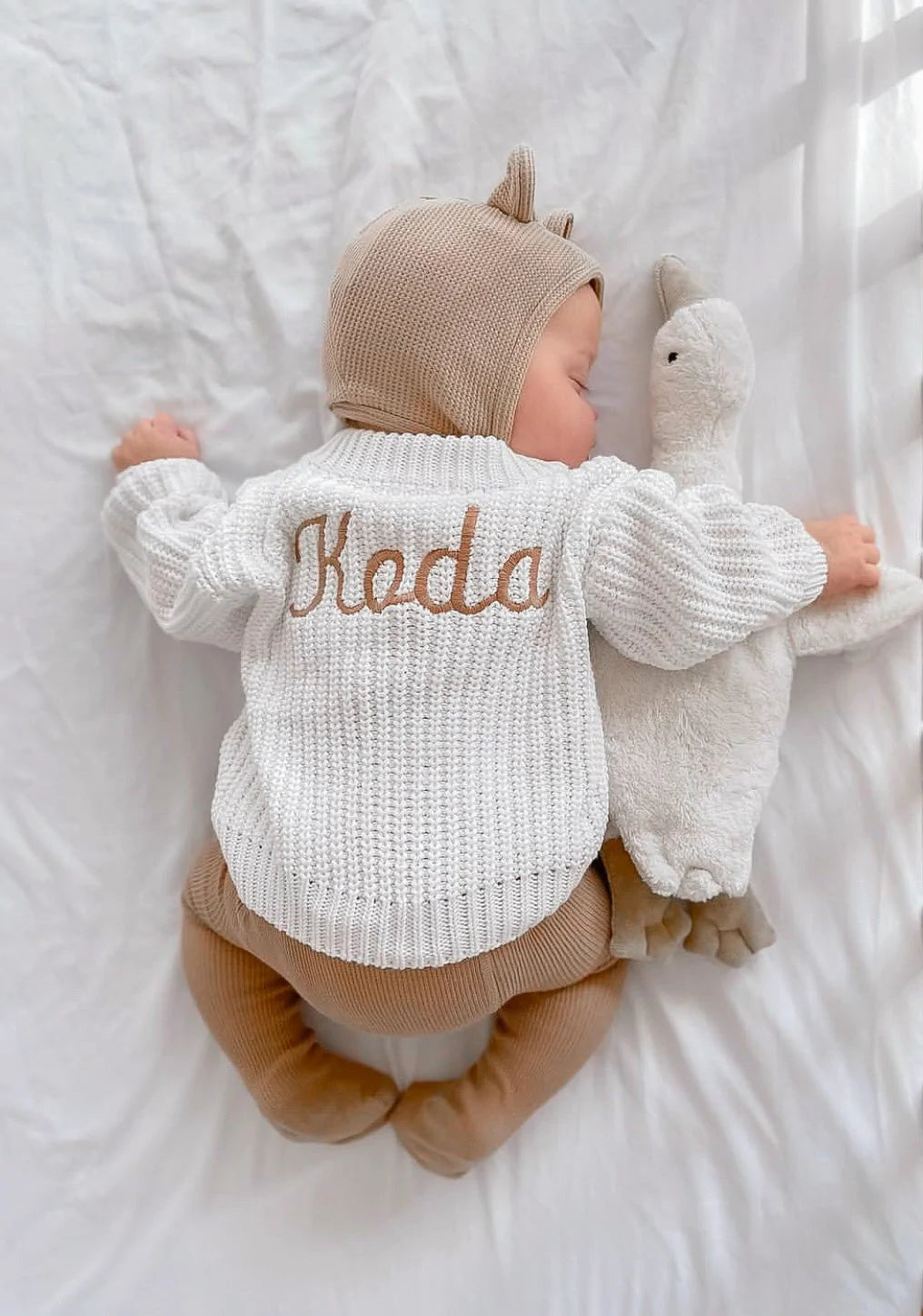 Little Zemi - Knit Jumper Pure White | Personalised