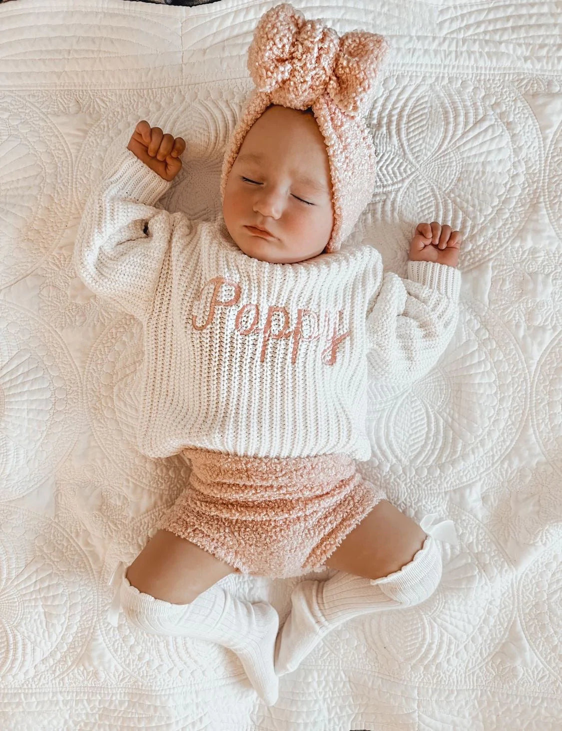 Little Zemi - Knit Jumper Pure White | Personalised