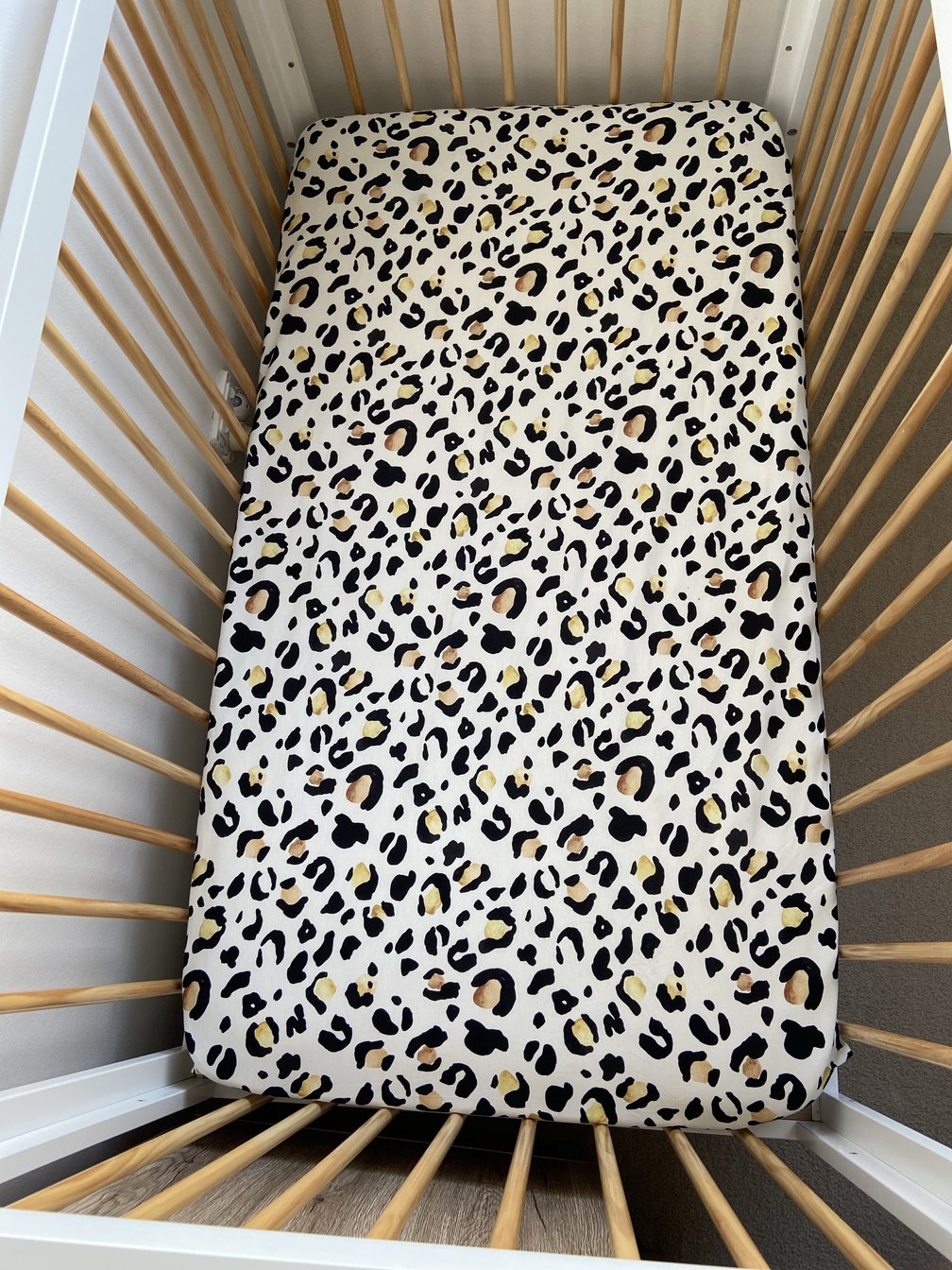 Leopard print online cot sheets