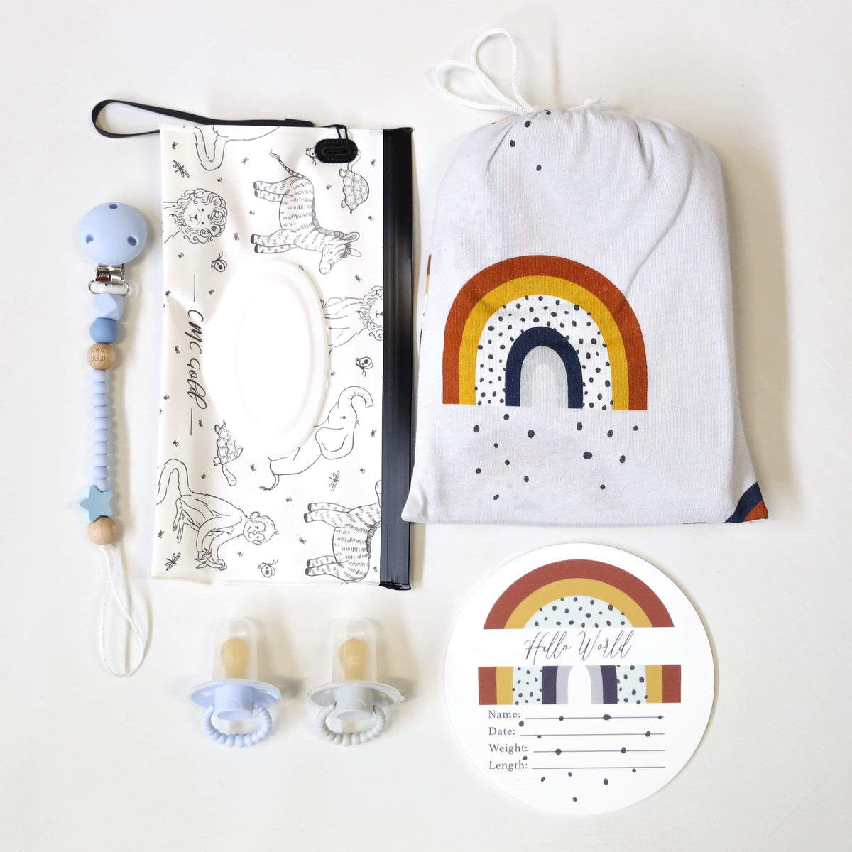 CMC GOLD - Birth Bundle Navy Rainbow Baby Set