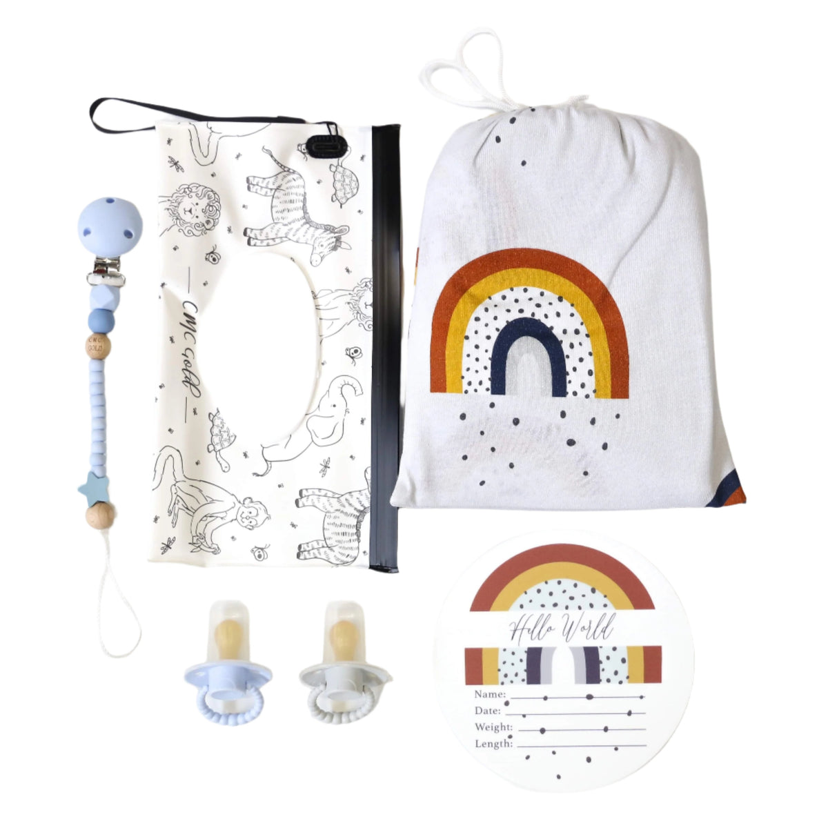CMC GOLD - Birth Bundle Navy Rainbow Baby Set