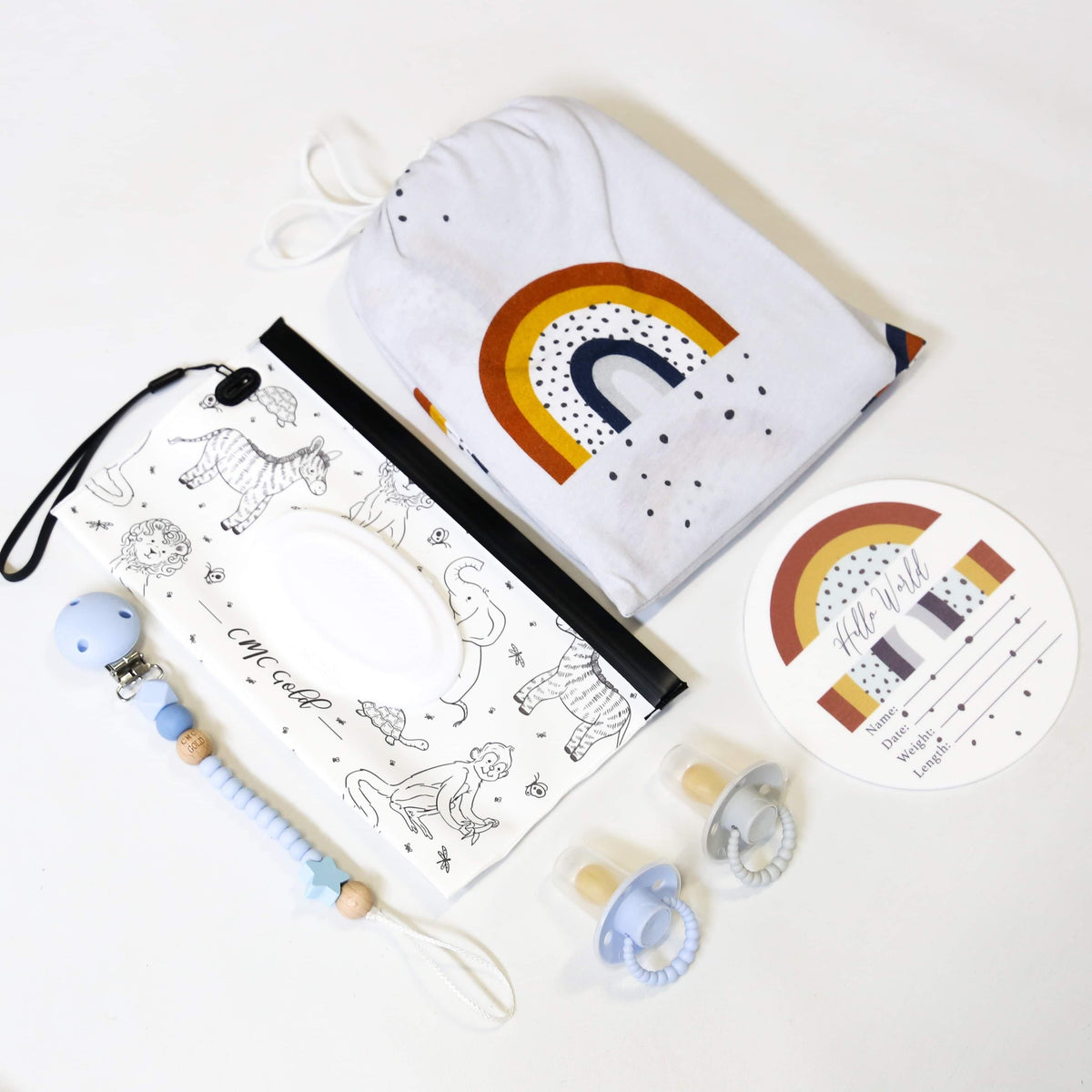 CMC GOLD - Birth Bundle Navy Rainbow Baby Set