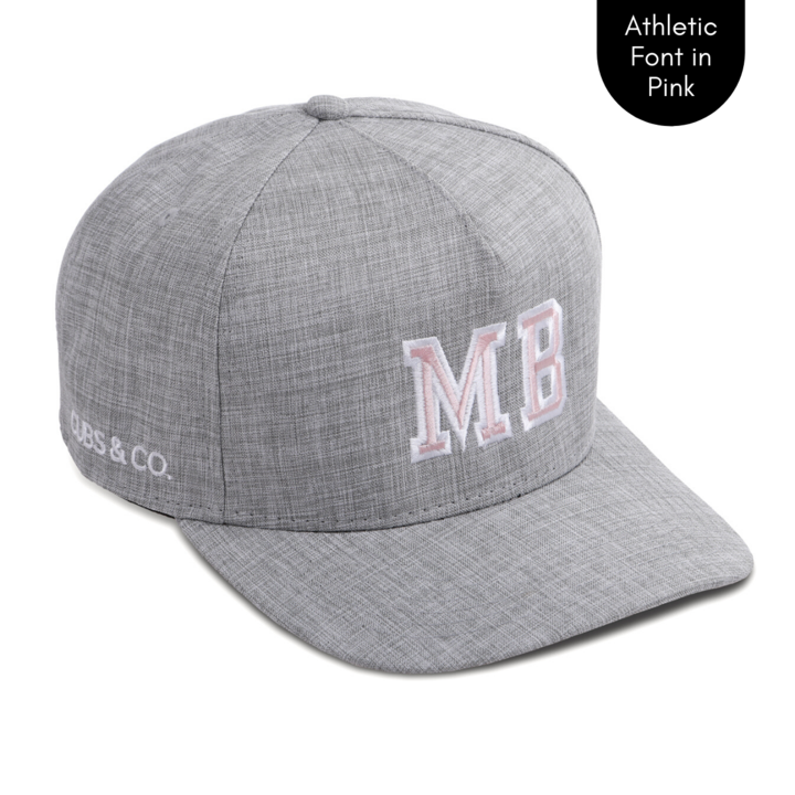 Cubs & Co - PERSONALISED GREY W/ INITIALS | ATHLETIC FONT PINK