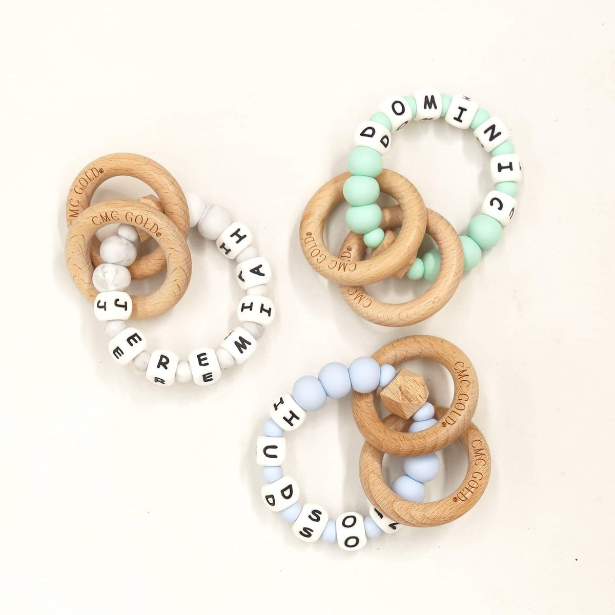 CMC GOLD - Personalised Hex & Silicone Teether