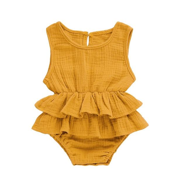 Peplum Romper | Mustard